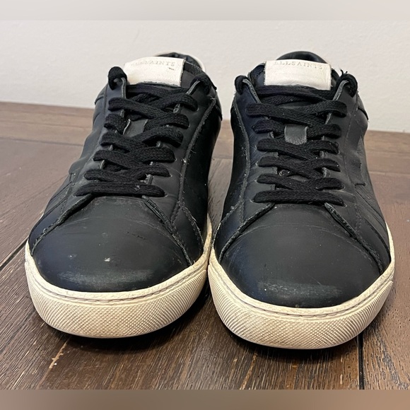 AllSaints Sheer Black Leather Distressed Sneakers Size 38 Women’s US size 8 - Picture 2 of 11